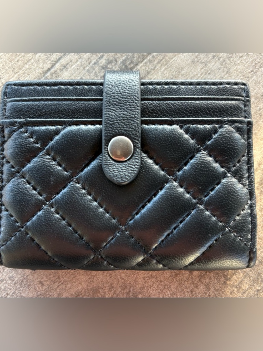 Kurt Geiger London Quilted Leather Card Wallet in Black